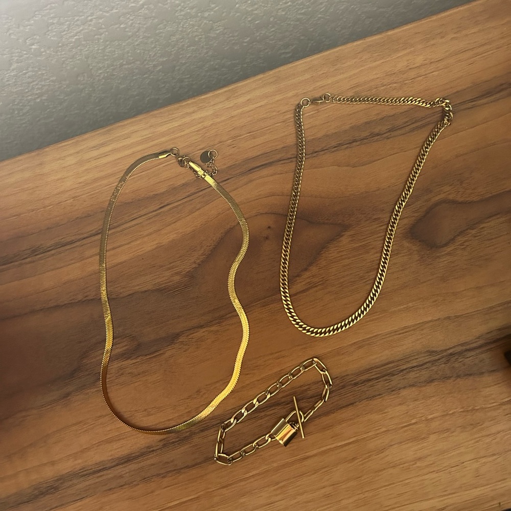 18K gold plated jewelry set of 3